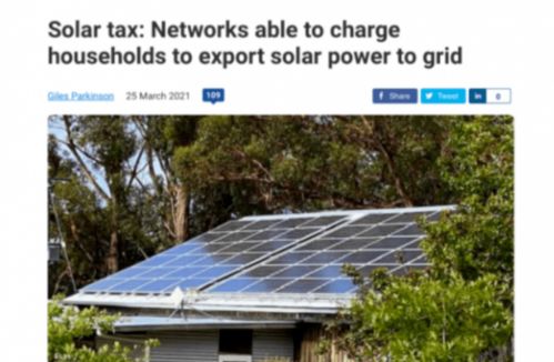 澳大利亚拟对屋顶光伏征收 太阳能税